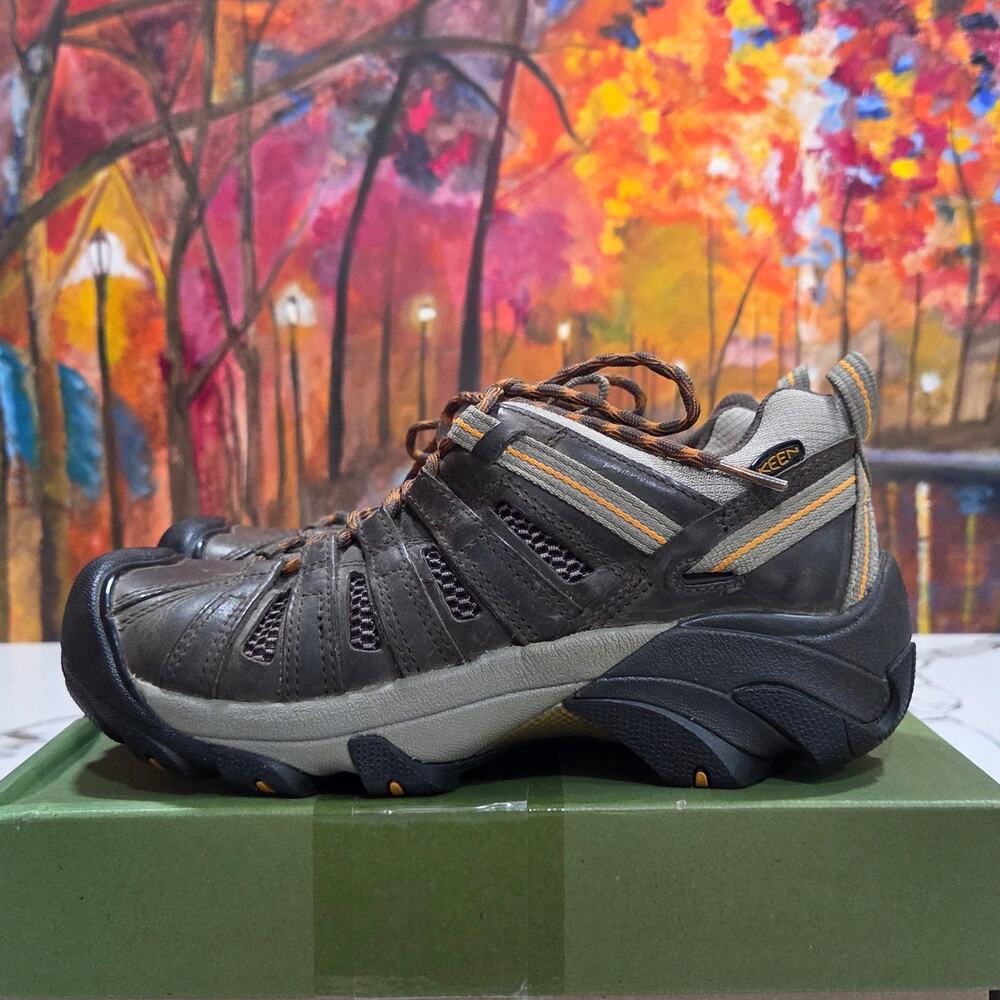 Keen Voyageur Hiking Boots Low Black Olive Gold Size 8.5 Men's 1002570 - Picture 2 of 10